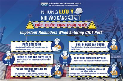 Những lưu ý về An ninh - An toàn khi vào cảng CICT
